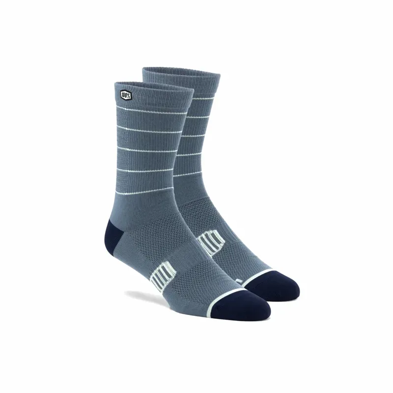 100% Advocate Performance Socks in Slate/Navy