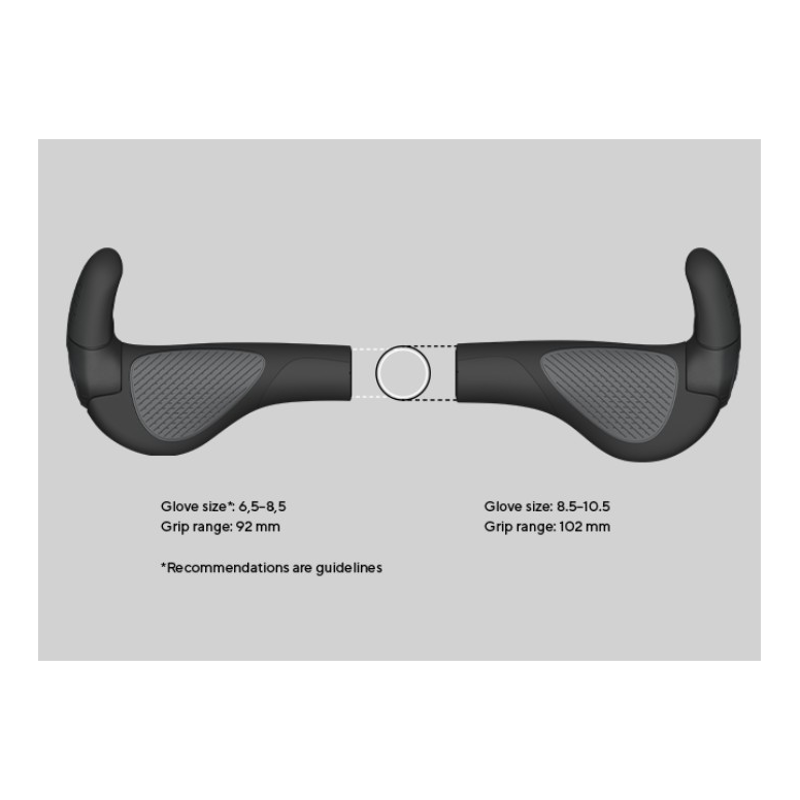 Ergon GP3 Evo Grip and Bar Ends in Black + Grey-3