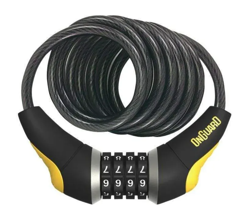 Onguard Doberman 8032 1850x10mm Combo Cable Lock in Black/Yellow