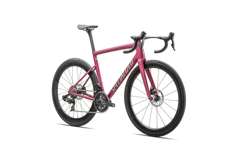 Specialized Tarmac SL8 Pro - SRAM Force eTap AXS Road Bike In  Satin Pink Tint Over Silver Dust/Silver Dust-1