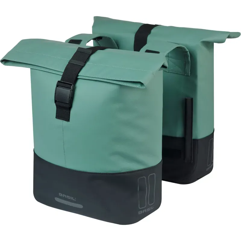 Basil Cove 28-32l Double Pannier Bag in Silvergreen/Black