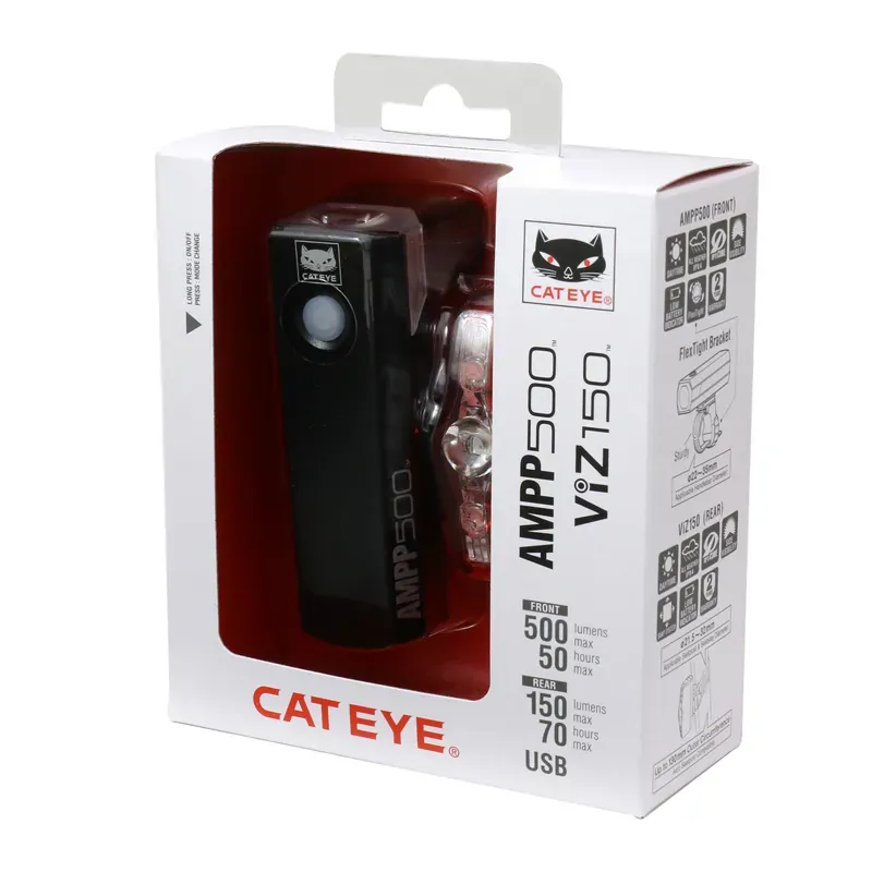 Cateye Ampp 500s and Viz 150 Bike Light Set
