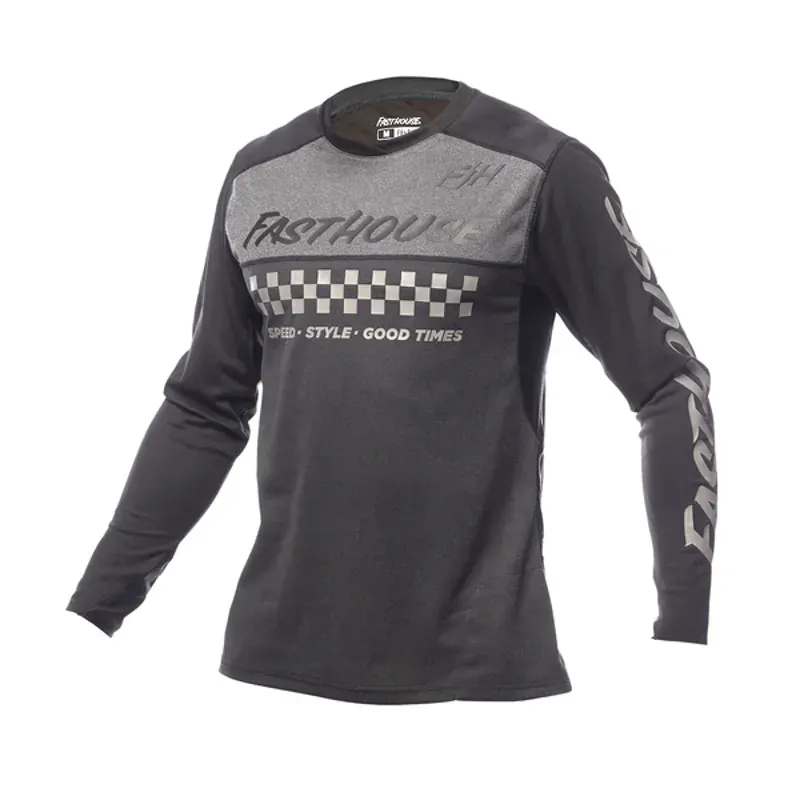 2022 Fasthouse Alloy Mesa Long Sleeve Jersey in Heather Charcoal/Black