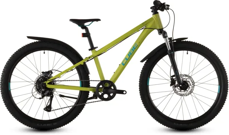 Cube Acid 240 Disc FE Kids Bike in Lizard/Blue