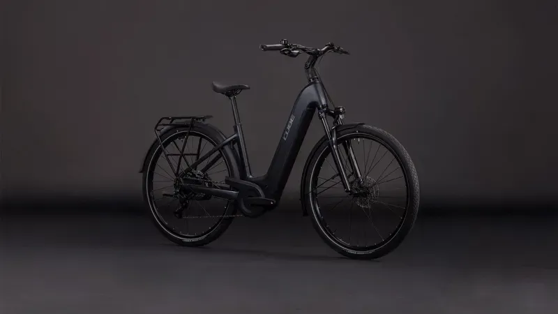 Cube Touring Hybrid One 600 E-Hybrid Bike in Coal/Chrome-5