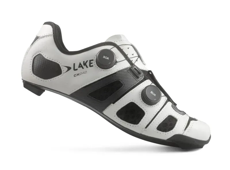 Lake CX242 Road Cycling Shoes in White/Black