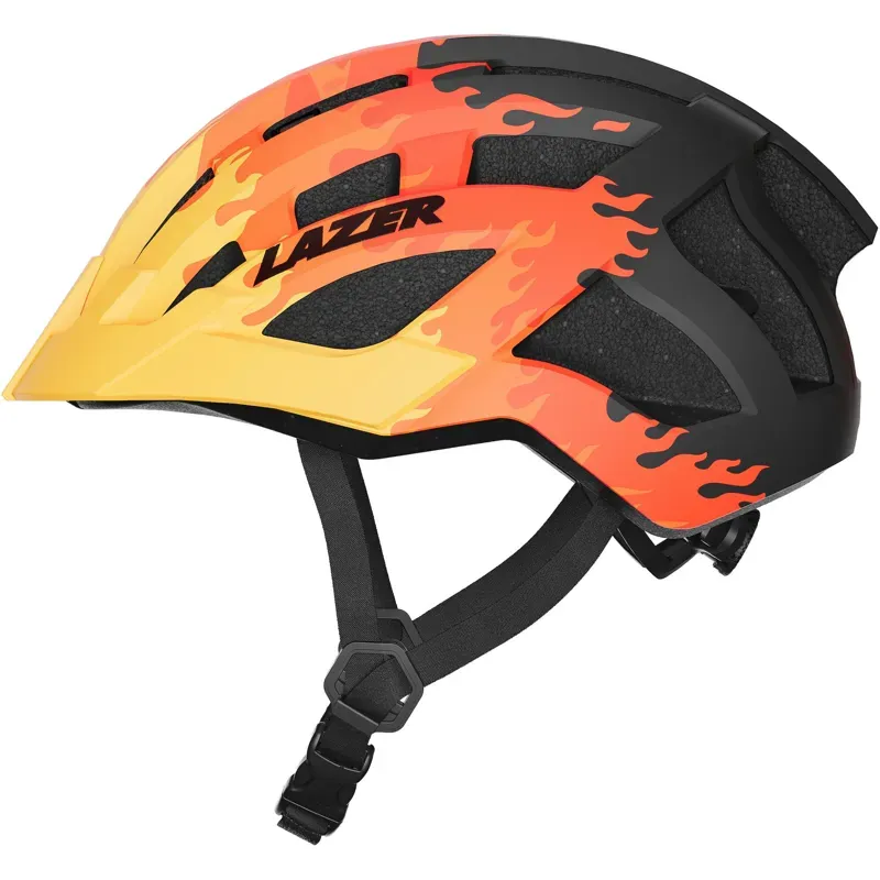 Lazer J2 Uni-Youth Helmet in Matt Flames Orange Reds-2