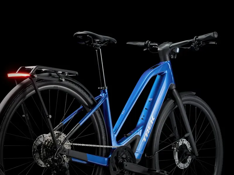 Trek FX+ 7 Midstep E-Hybrid Bike In Alpine Blue Gloss-1