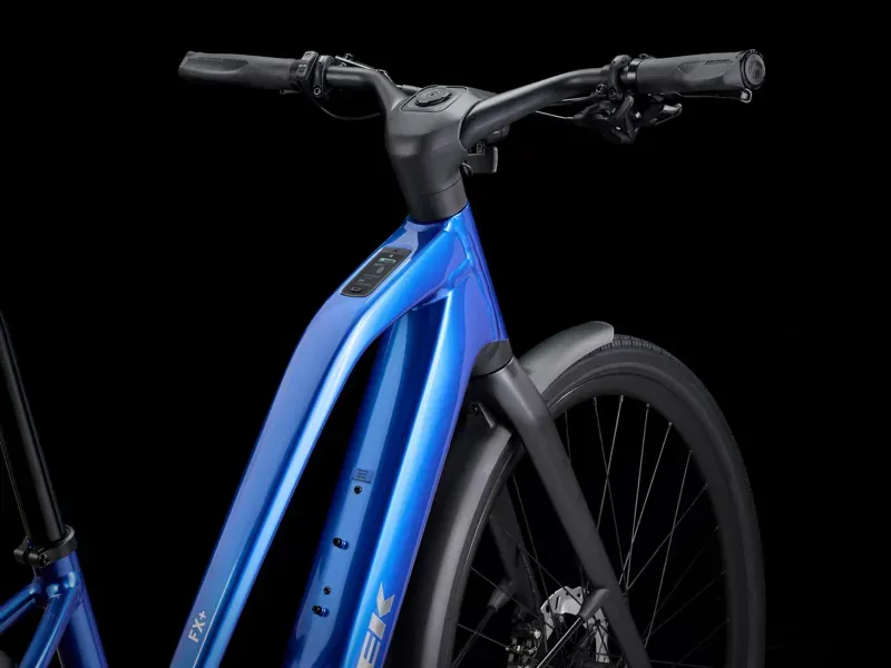 Trek FX+ 7 Midstep E-Hybrid Bike In Alpine Blue Gloss-2
