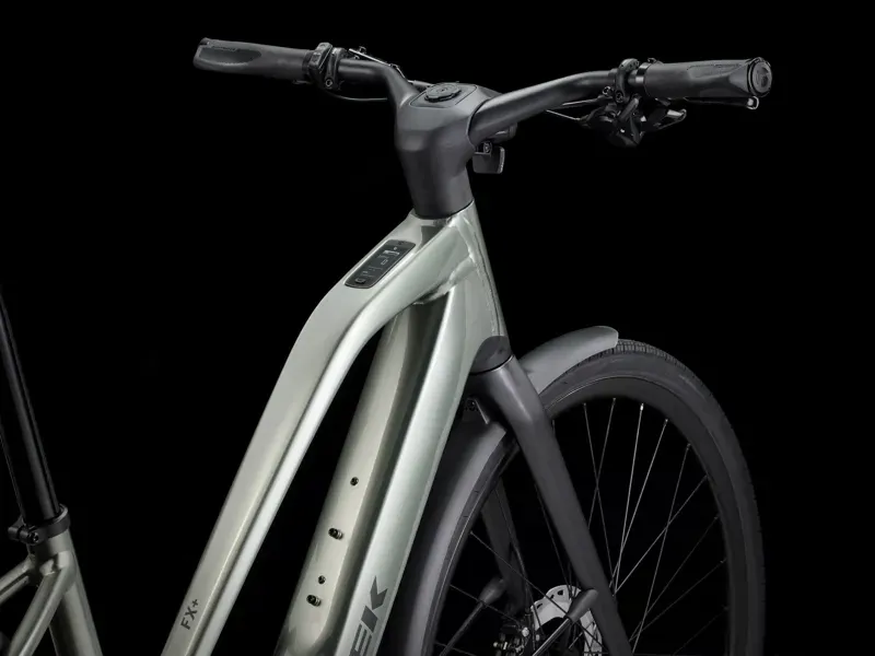 Trek FX+ 7 Midstep E-Hybrid Bike In Lichen Green Gloss-2