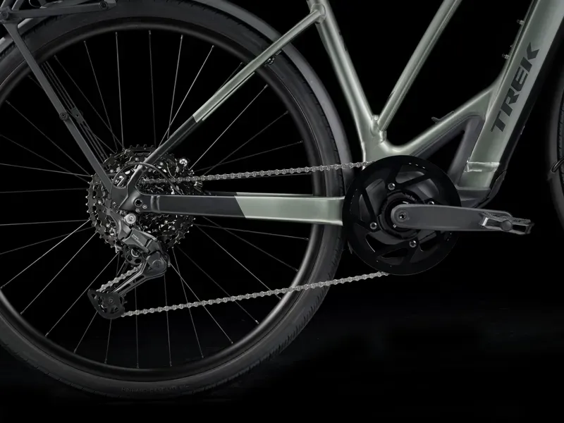 Trek FX+ 7 Midstep E-Hybrid Bike In Lichen Green Gloss-4