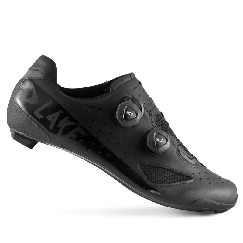 Lake CX238 Carbon Road Shoe Wide Fit in Black 