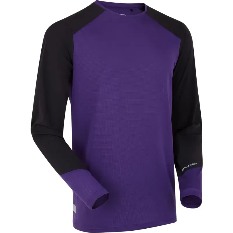Madison Flux Long Sleeve Trail Jersey in Purple/Black-1