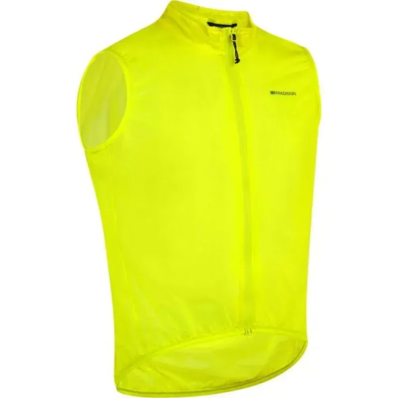 Madison Flux Men's Ultra Packable Waterproof Gilet in Yellow-1