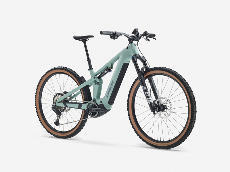 Trek Powerfly FS+ 8 eMountain Bike in Blue Sage/Catalina Fog-1