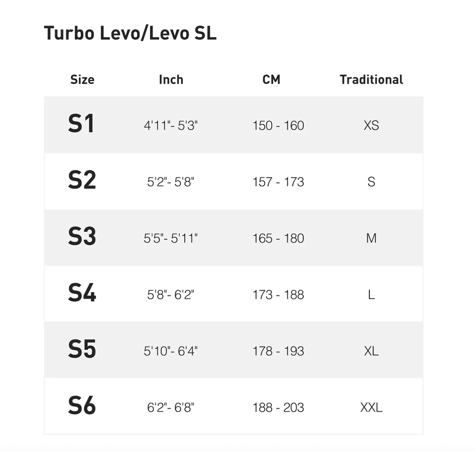 2022 Specialized Levo Comp Alloy Size Guide