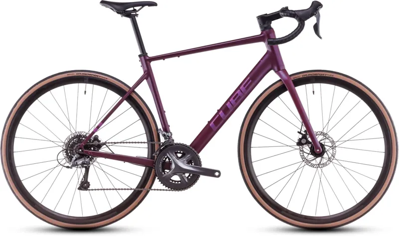 2025 Cube Attain Pro Road Race Bike in Purple/Helio