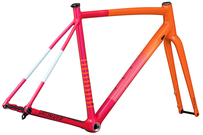 2025 Specialized Crux DSW Gravel Road Frameset in Amber Glow/Vivid Pink/Midnight Shadow/Speckle-2