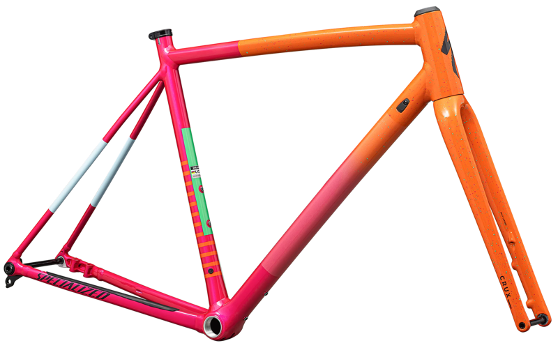 2025 Specialized Crux DSW Gravel Road Frameset in Amber Glow/Vivid Pink/Midnight Shadow/Speckle-1