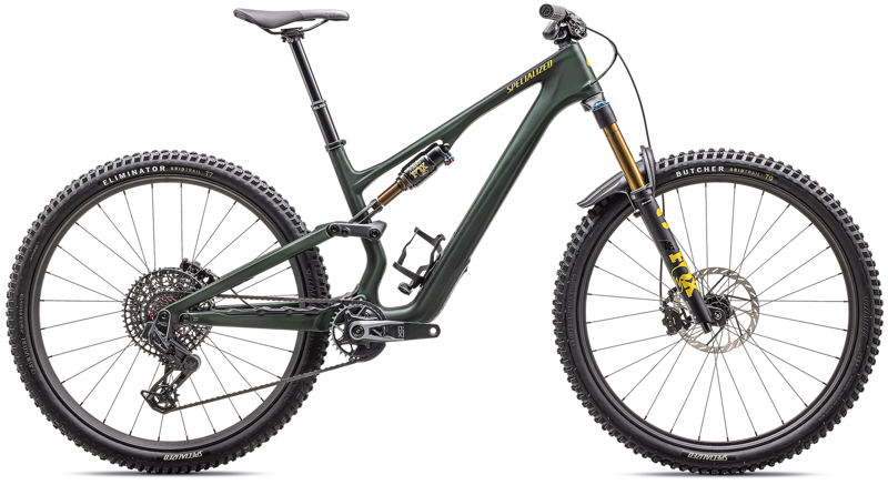 2025 Specialized Stumpjumper 15 Pro Mountain Bike in Green Tint/Gunmetal/Metallic Sulphur