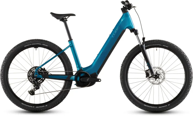2026 Cube Reaction Hybrid Performance 600 E-MTB in Electric Blue/Dazzle-2