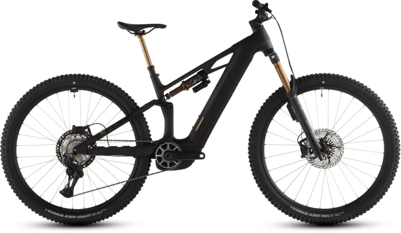 2026 Cube Stereo Hybrid One44 HPC E-MTB In Carbon/Gold