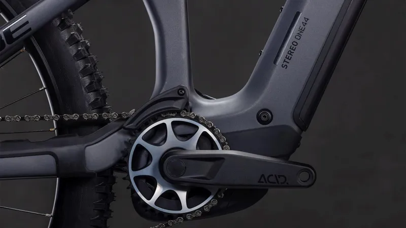 2026 Cube Stereo Hybrid One44 HPC SLX 800 E-MTB in Slab Grey/Orange-5