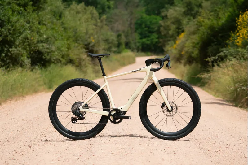 2027 Megamo Along 10 E-Gravel Bike in Sand-3