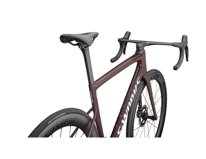 Specialized S-Works Tarmac SL8 - Shimano Dura-Ace Di2 Road Race Bike In Gloss Solidity / Red To Black Pearl / Metallic White Silver-3