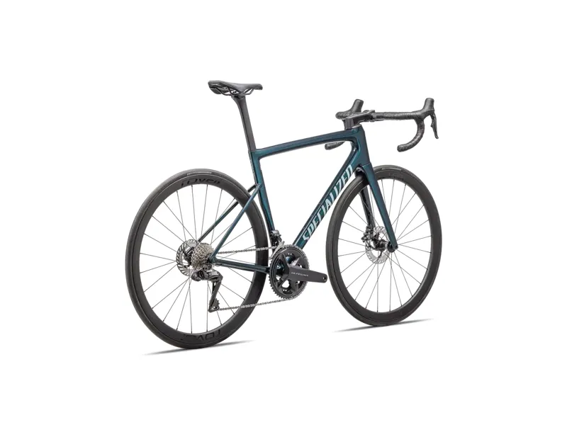 Specialized Tarmac SL8 Expert - Ultegra Di2 Road Race Bike In Gloss Deep Lake Metallic/Green Pearl Over Seafoam-4