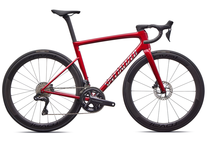 Specialized Tarmac SL8 Pro - Shimano Ultegra Di2 Road Bike in Gloss Red Sky / Chrome