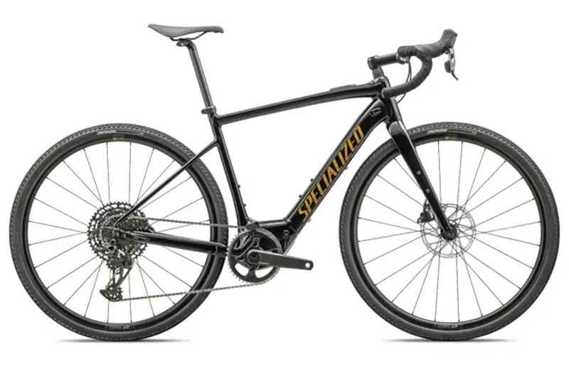 Turbo Creo 2 Comp E5 E-Road Bikes In Gloss Metallic Dark Navy/Harvest Gold Metallic