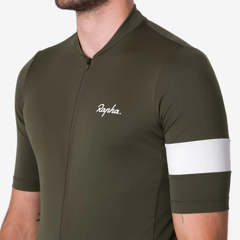 Rapha Men's Core Jersey Dark Green/White-4