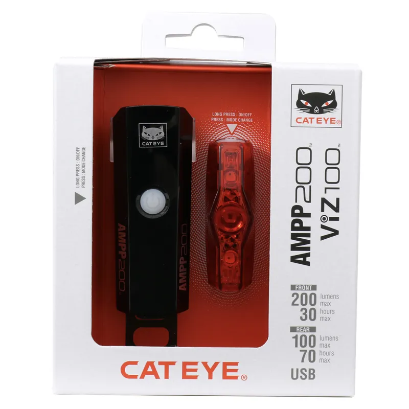 Cateye Ampp 100 / Viz 100 Bike Light Set-2
