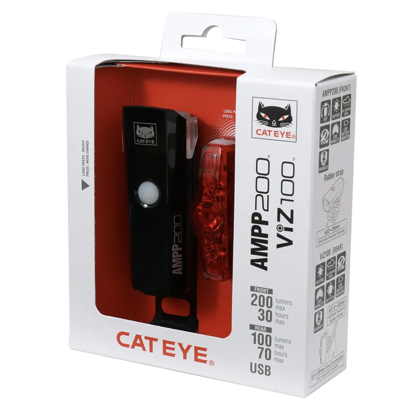 Cateye Ampp 100 / Viz 100 Bike Light Set-3