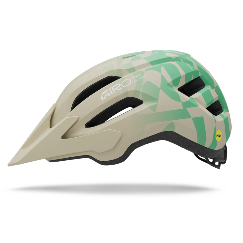 Giro Fixture Mips II Mountain Bike Helmet in Matte Stone/Green Rush-1