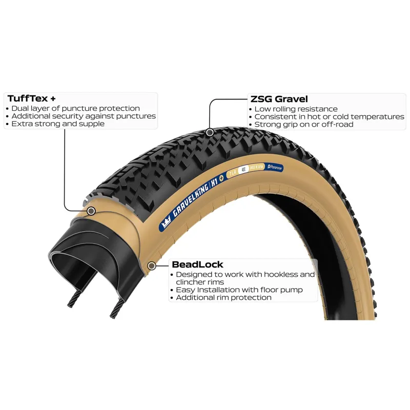 Panaracer Gravelking X1 Plus Tlr Gravel Tyre In Black/Brown-1
