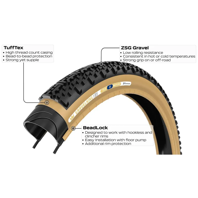 Panaracer Gravelking X1 Tlr Gravel Tyre In Black/Brown-2
