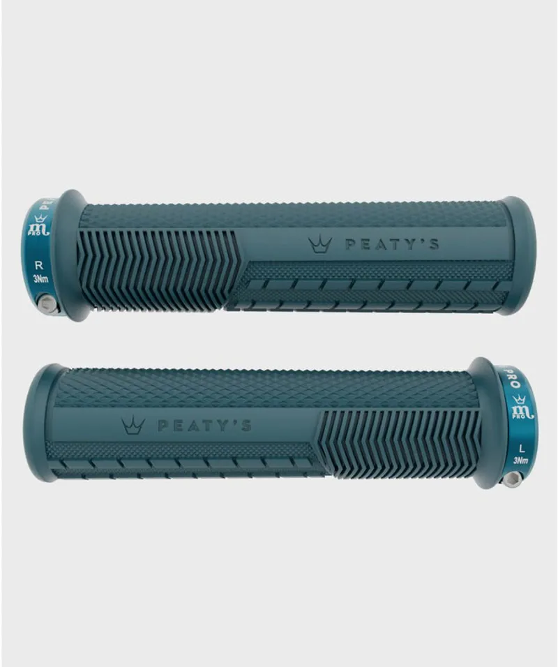 Peaty's Monarch Pro Knurl Grip in Grey Blue