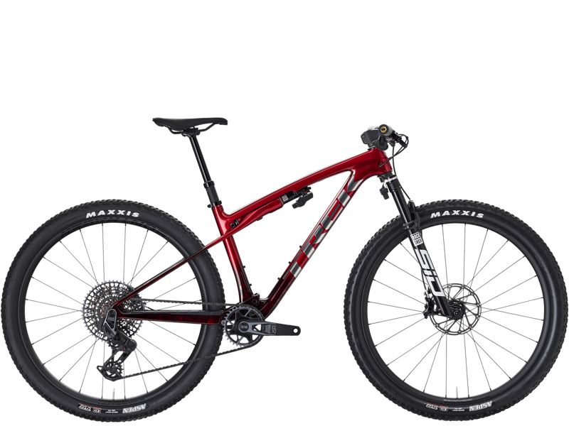 Trek Supercaliber SLR 9.8 X0 Flight Attendant Gen 2 Mountain Bike in Red Smoke/Drizzle