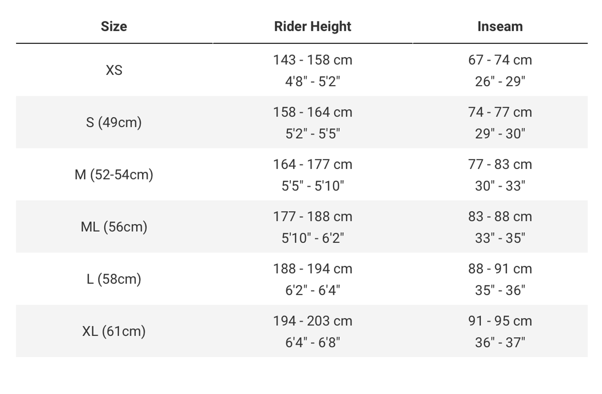 Trek Checkpoint SL Size Guides