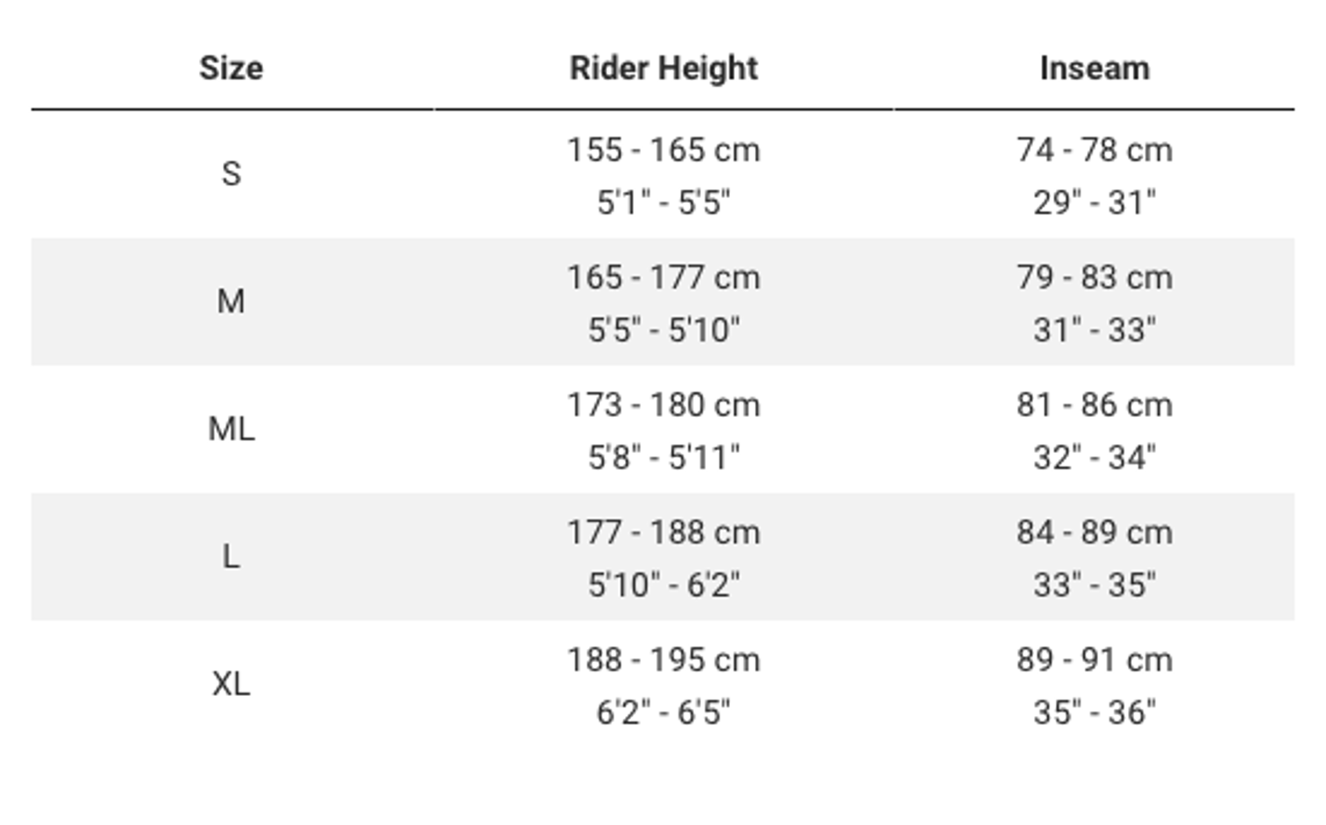 Trek Procaliber Carbon Size Guide