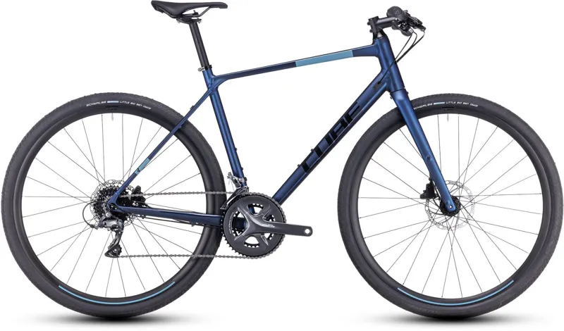 Cube Nulane Flatbar Gravel Bike in Velvet Blue/Black Small