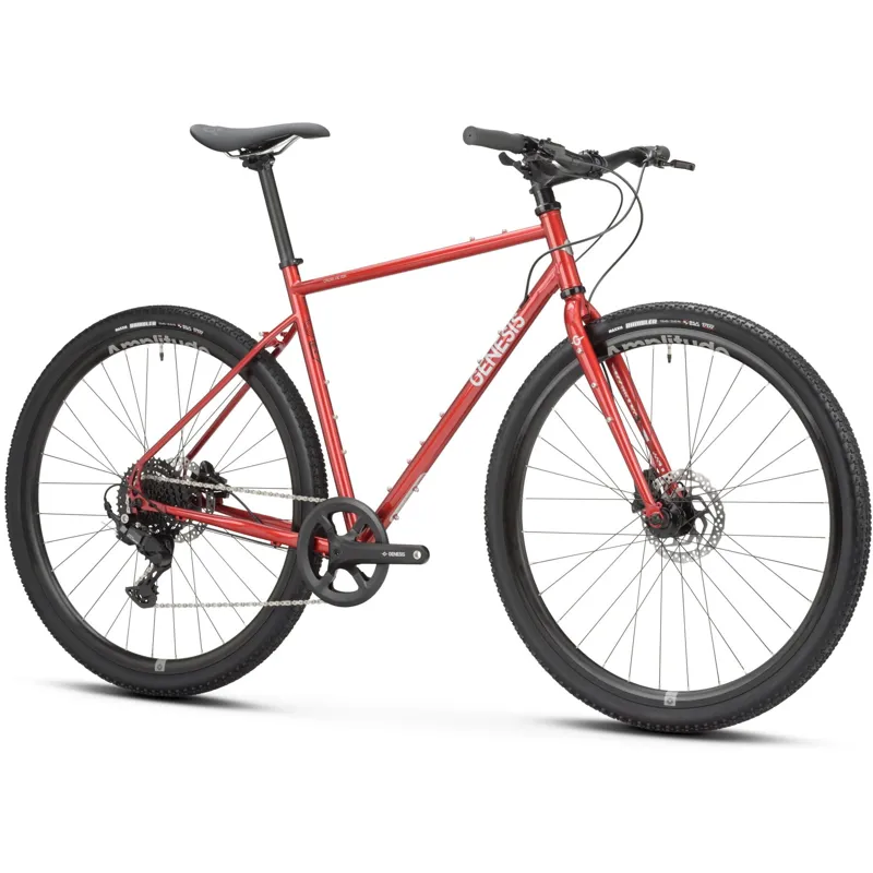 Genesis Croix De Fer 10 FB Flat Bar Road Bike in Red-1