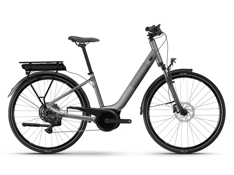 Raleigh Captus Low Step E-Bike in Platinum Chrome