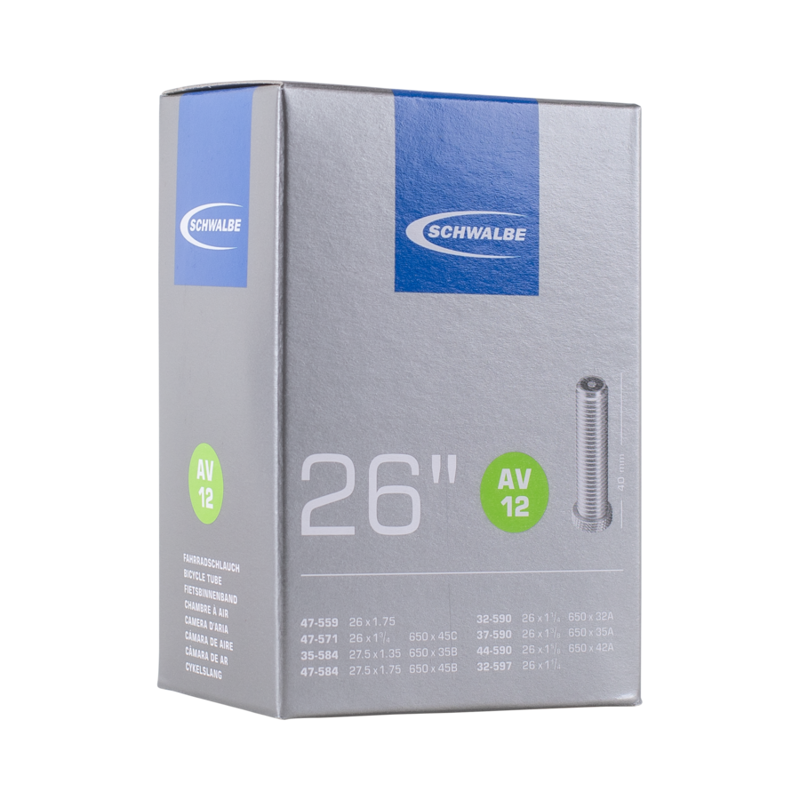 Schwalbe 26-inch/27.5-inch Standard Car Valve Tube in Black-1
