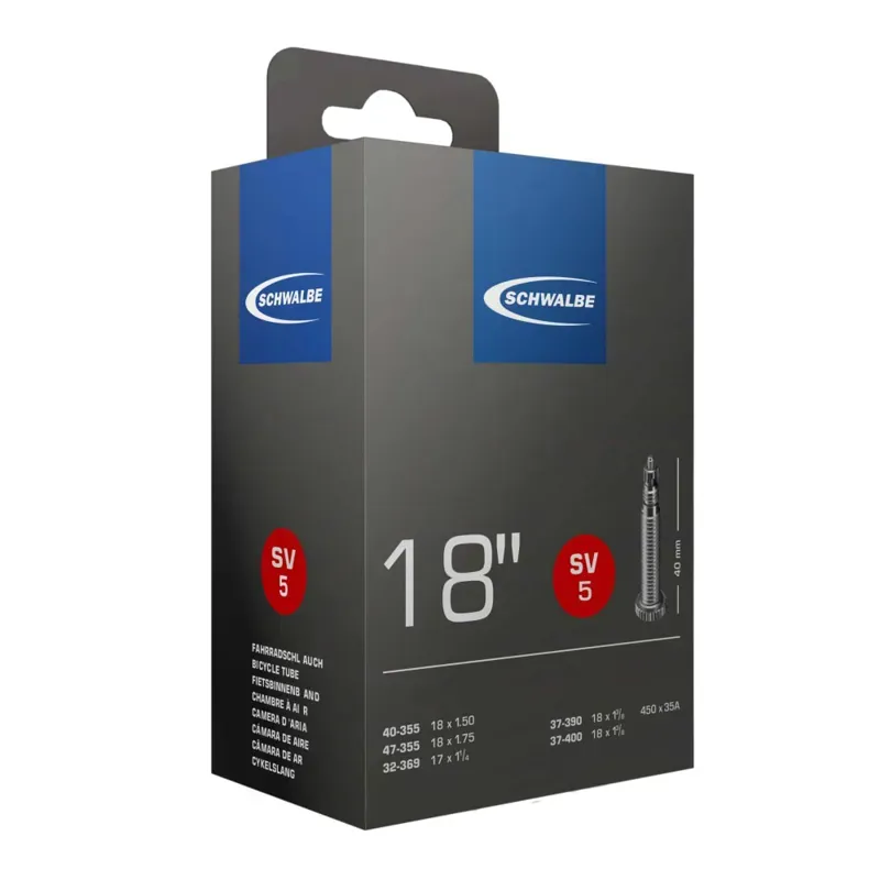 Schwalbe SV5 18 inch Tubes 18x1.25-1.75 40mm