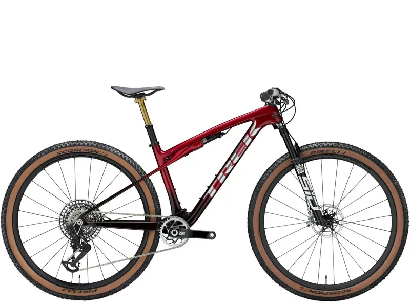 Trek Supercaliber SLR 9.9 XX Axs Gen 2 XC Mountain Bike In Red Smoke Drizzle