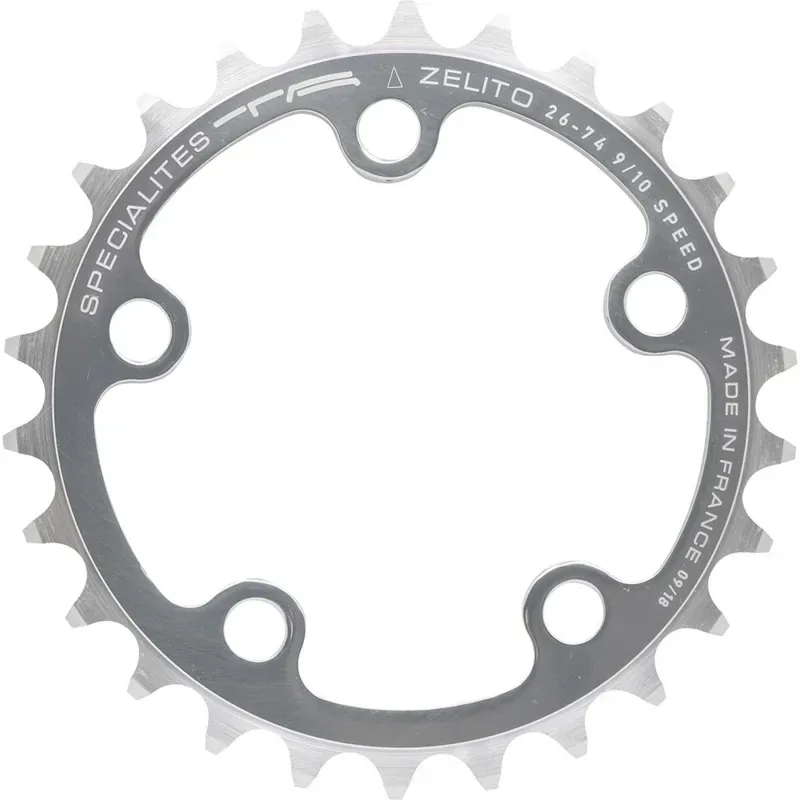 Ta 74-pcd 5-arm 8/9/10X Inner Chainring in Silver