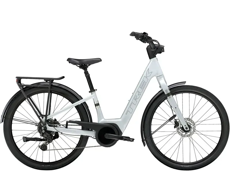 Trek Verve+ 2 Lowstep Gen 3 e-Hybrid Bike In Plasma Grey Pearl
